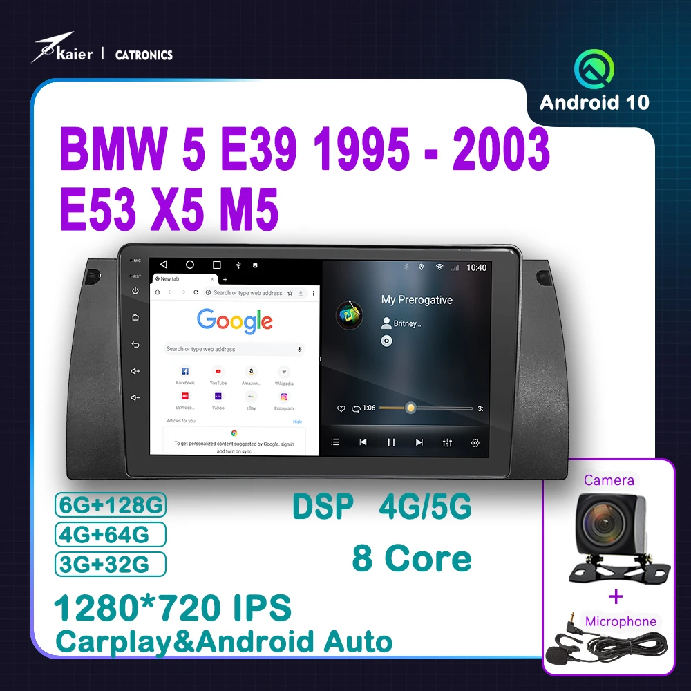 

KAIER Android 10 DSP OCTA CORE for E39 1995 - 2003 E53 X5 Car Stereo DVD Infotainment Radio Multimedia Video Player GPS Carplay