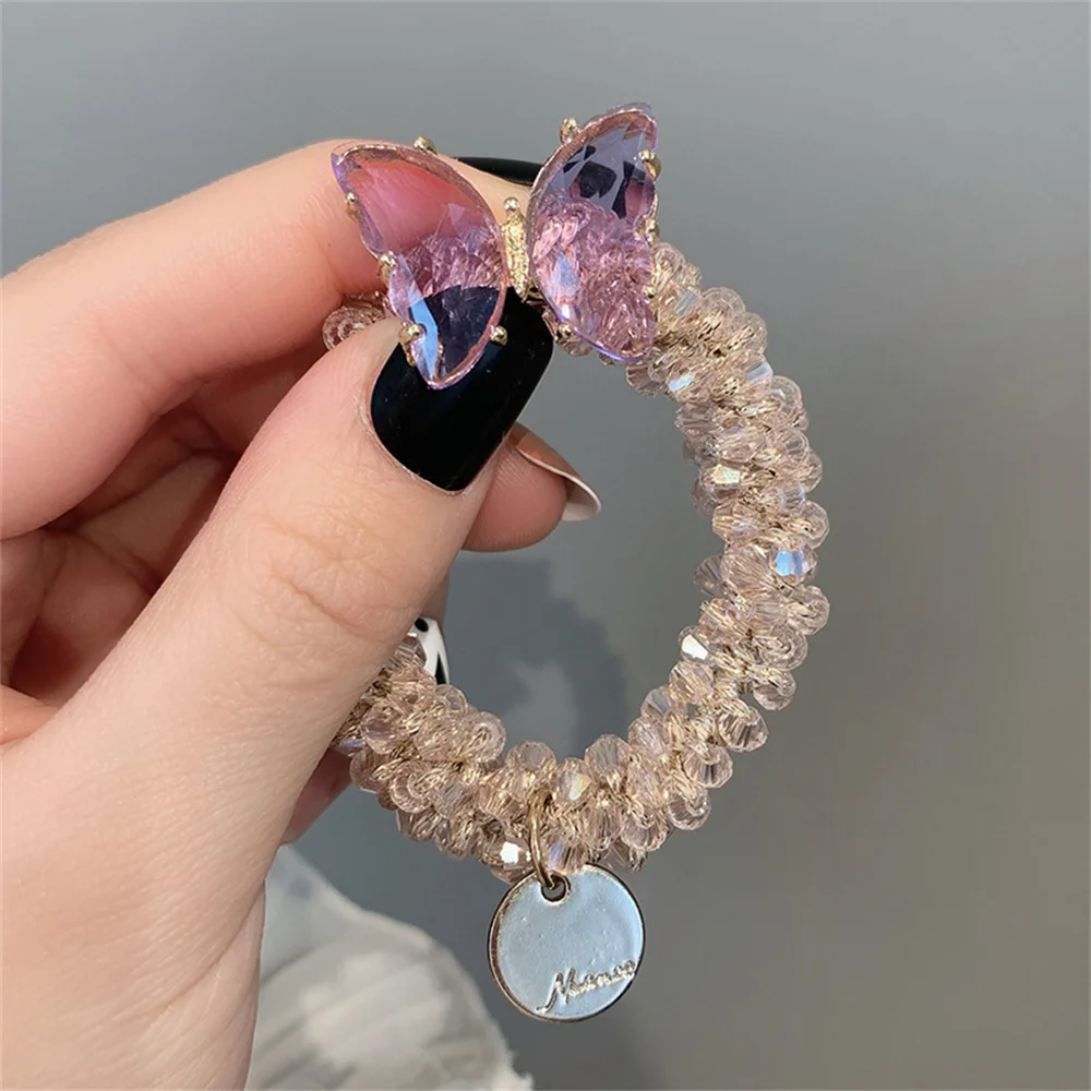 Стразы резинки для волос с бабочками аксессуары резинка женщин и девочек