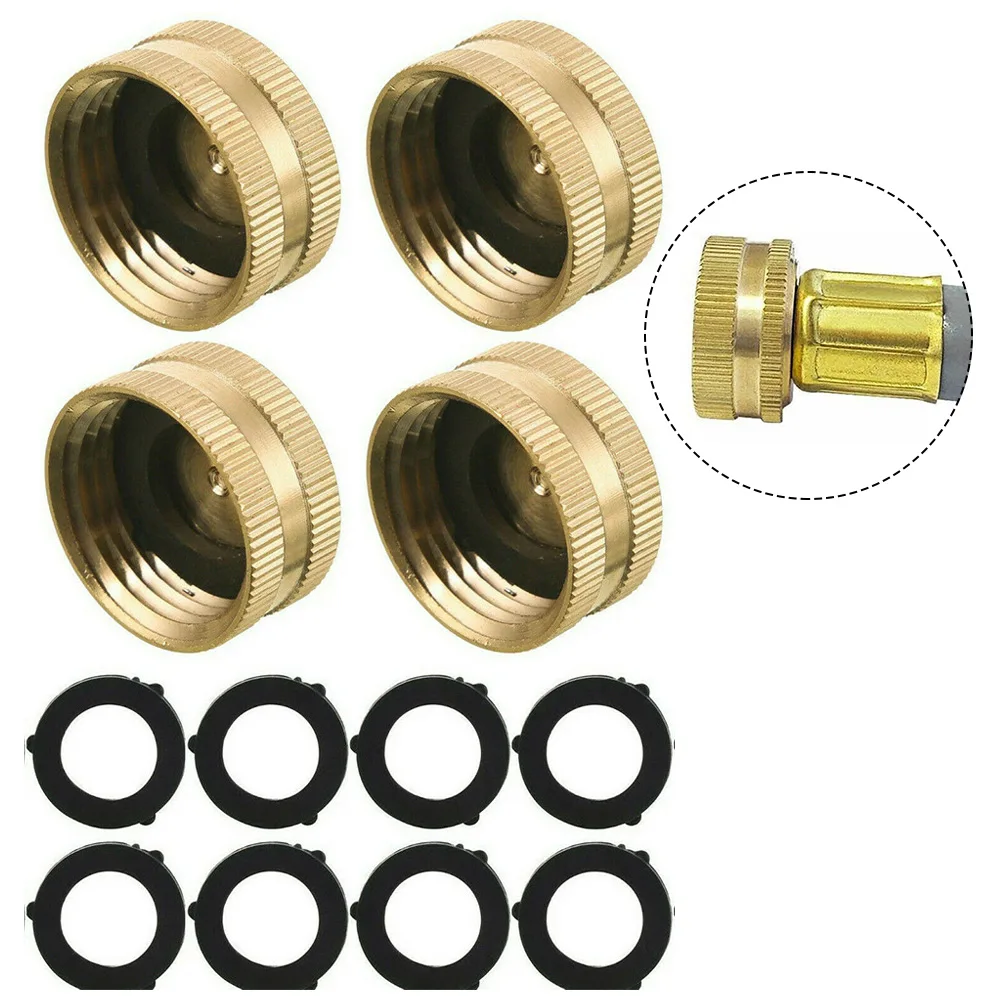 

Garden Watering Hose Connectors 4pcs Brass End Cap 8pcs Replacement Rubber Washers.Brass Adapters Watering Equipment Accessories
