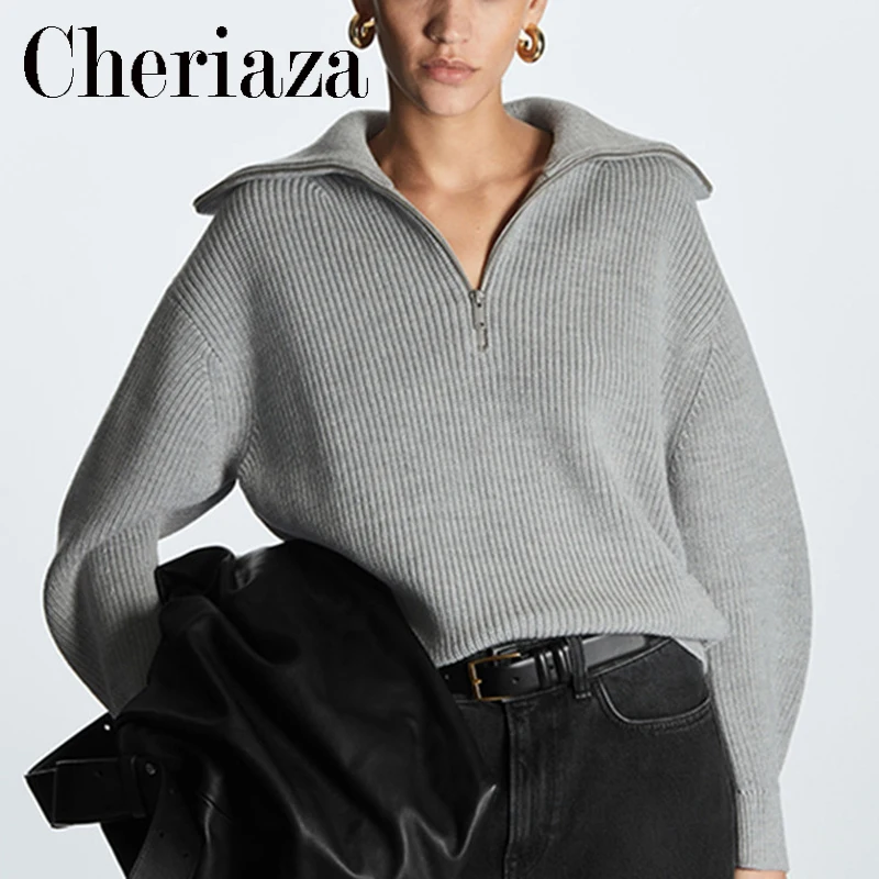 

CS Zipper Sweater Women Turtleneck Collar Pullover Female Jumper blusas femininas de inverno pull gothique womens sweaters