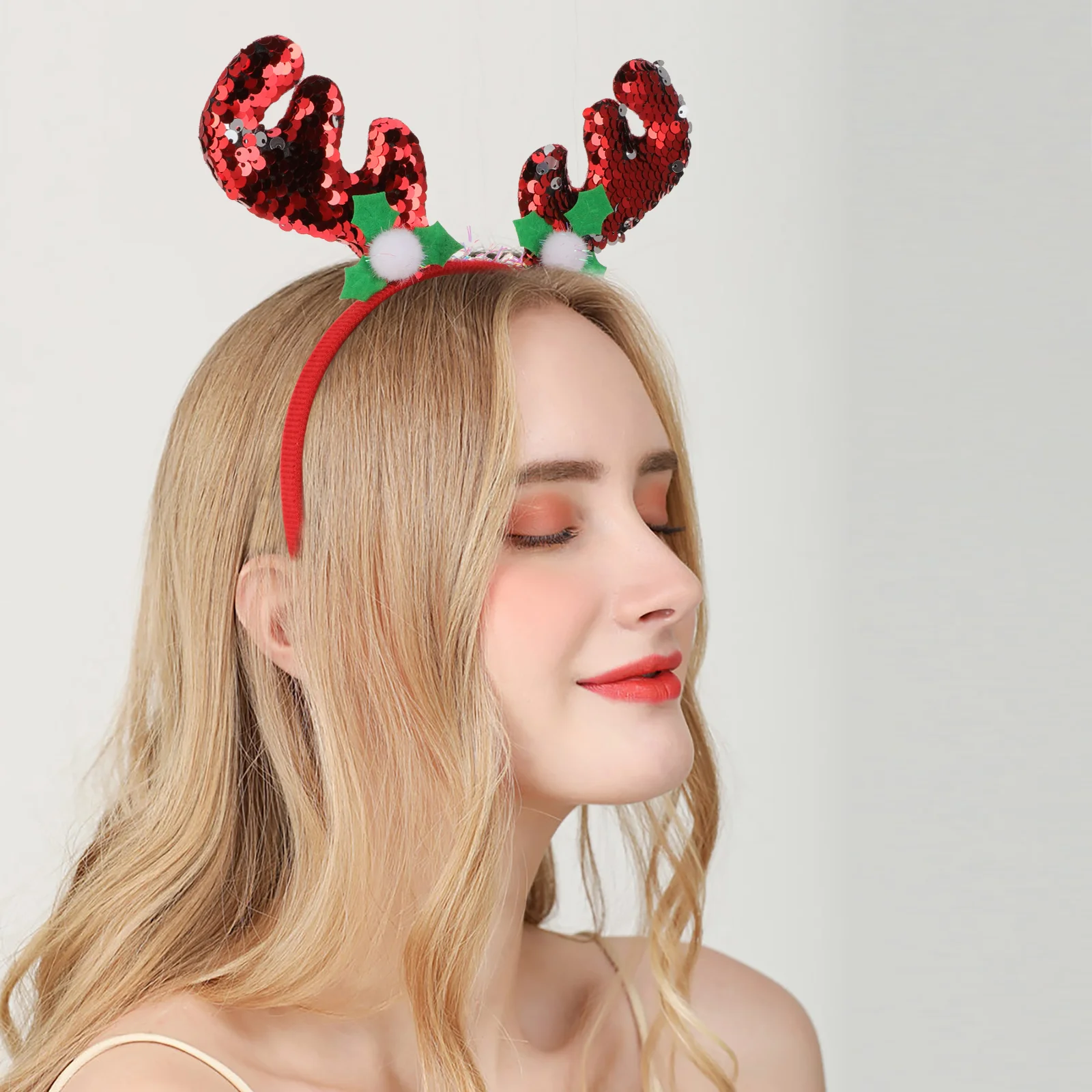 

6 Pcs Christmas Tree Headband Xmas Hair Hoop Party Hairband Accessories Scrunchies Girls Antler Headbands Plastic