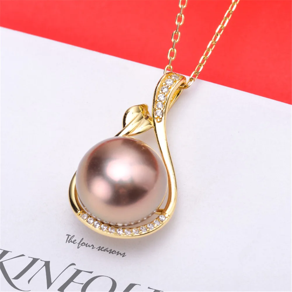 

S925 Sterling Silver Pearl Pendant Settings Blank/Base For DIY Pendant Jewelry Making Accessories Suitable for 11-12mm Bead