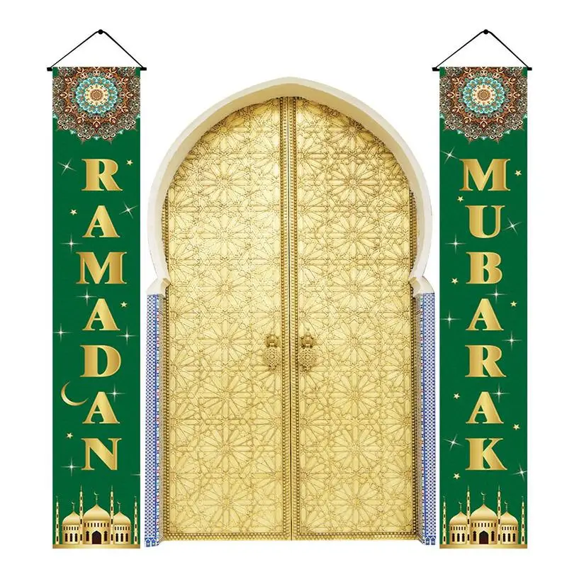 

Eid Al Fitr Banner 70.8X11.8 Inch Mosque Islamic Door Decorations Couplet Islamic Eid Festival Celebration Hanging Porch Sign