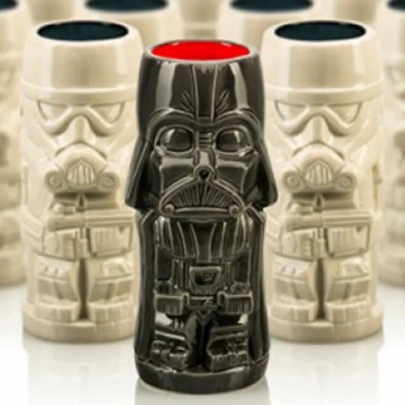 

Hawaii Tiki Mugs Star-Warsed White Soldier Black Warrior Ceramic Cup Ceramic Cocktail Beer Beverage Wine Cup Valentine Day Gift