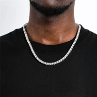 hip hop iced out tennis chain necklace 3mm 4mm 5mm mens necklaces 1 row rhinestone choker bling crystal for men jewelry