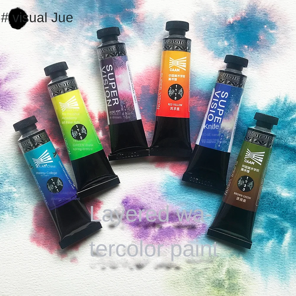 SUPER VISION Transparent Watercolor Paint 15ml Layered Color acuarela Artist Drawing Art Supplies