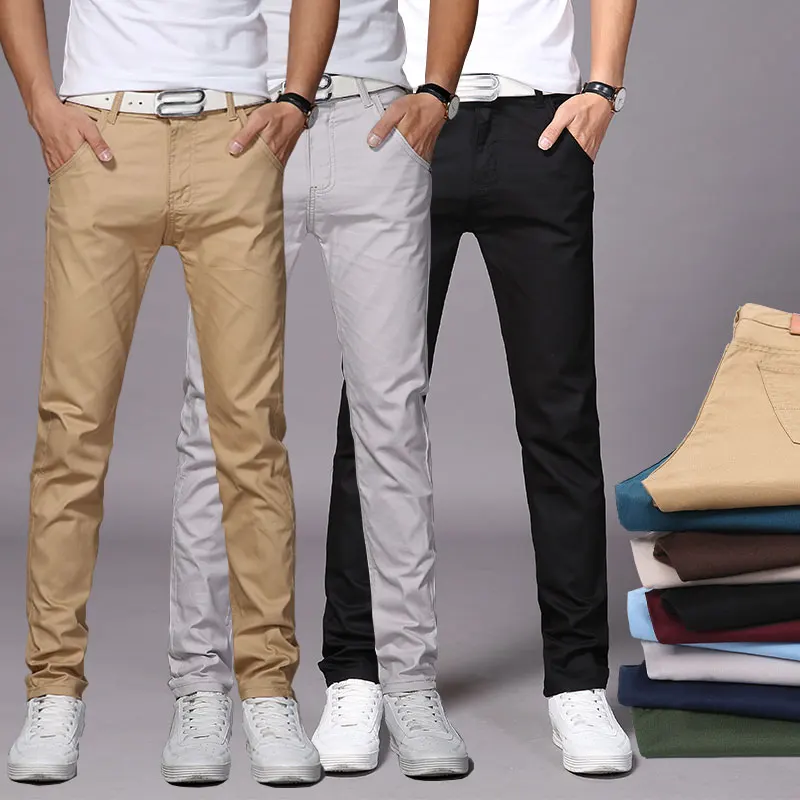 Осенние и зимние брюки повседневные мужские утолщенные деловые осенние на