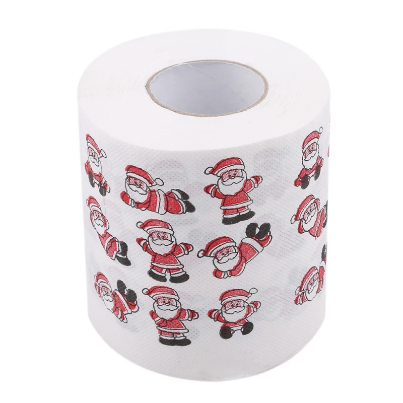 

Tissue Roll Xmas Decor Rolling Paper New Fashion Santa Merry Christmas Patterns Toilet Paper Home Bath Living Room Toilet Paper