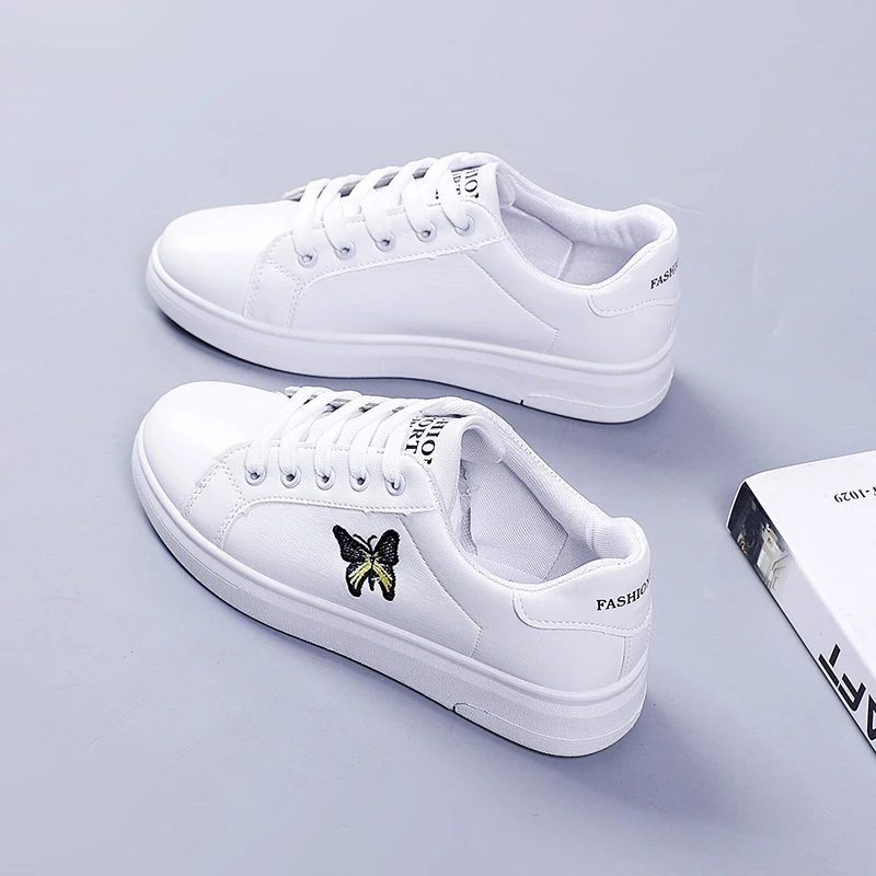 

White Shoes Women Sneakers Platform Zapatos De Mujer Fashion Rhinestone Chaussures Femme Bee Lady Footware Patchwork Sneakers