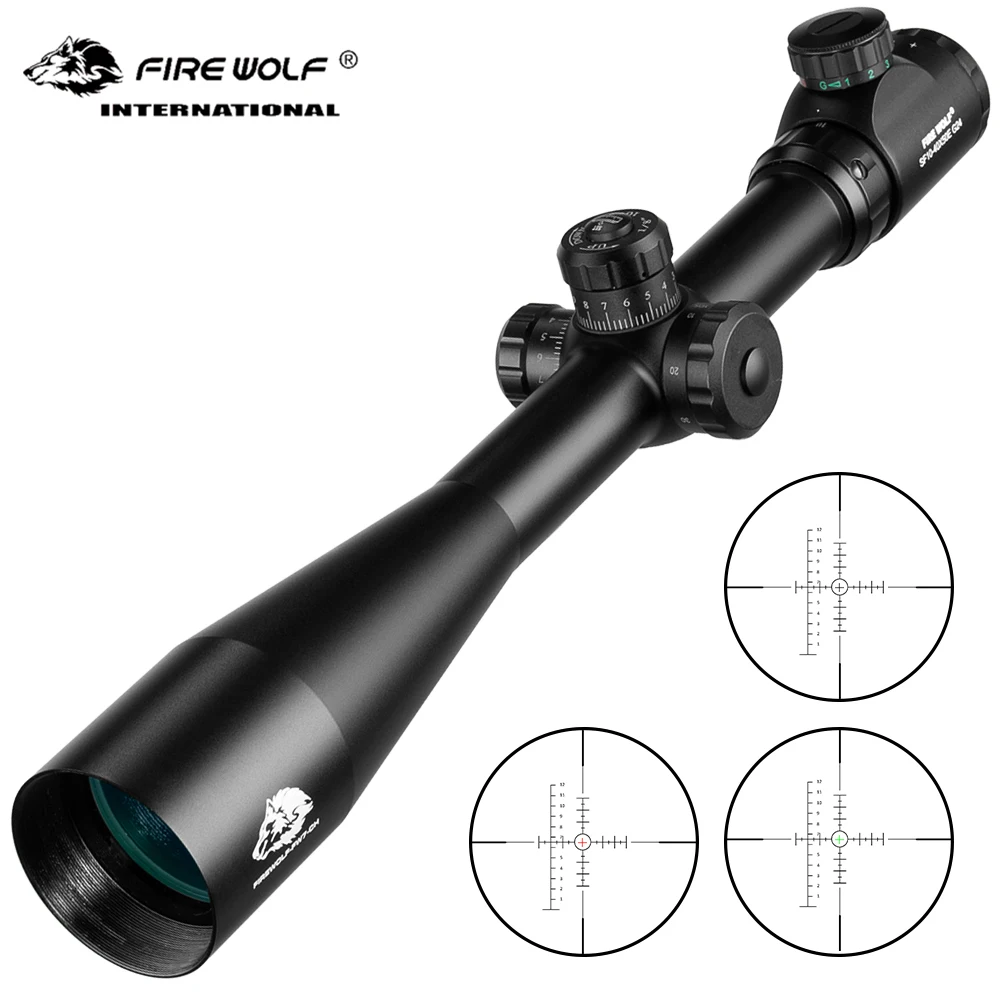 Buy FIRW WOLF 10 40x50 Long Range Riflescope Side Wheel Parallax Optic Sight Rifle Scope Hunting Scopes Sniper Luneta Para Rifle