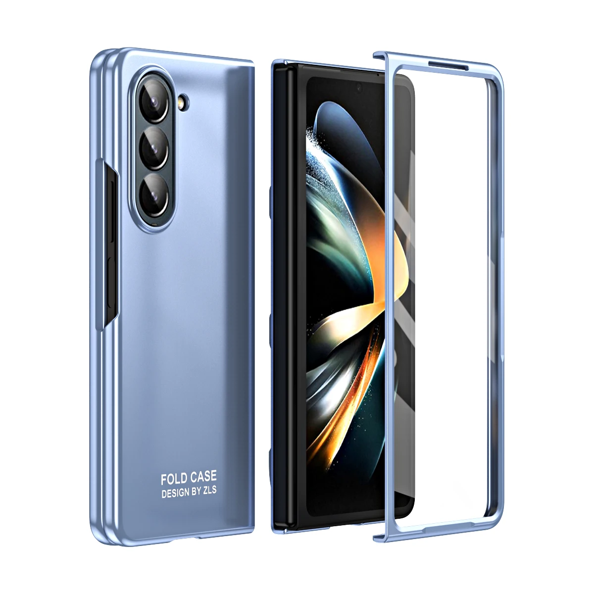 For Samsung Galaxy Z Fold 5 Case Shell Film Integrated Electroplating Smooth Folding Hinge Shockproof Hard Cover With Pen Slot