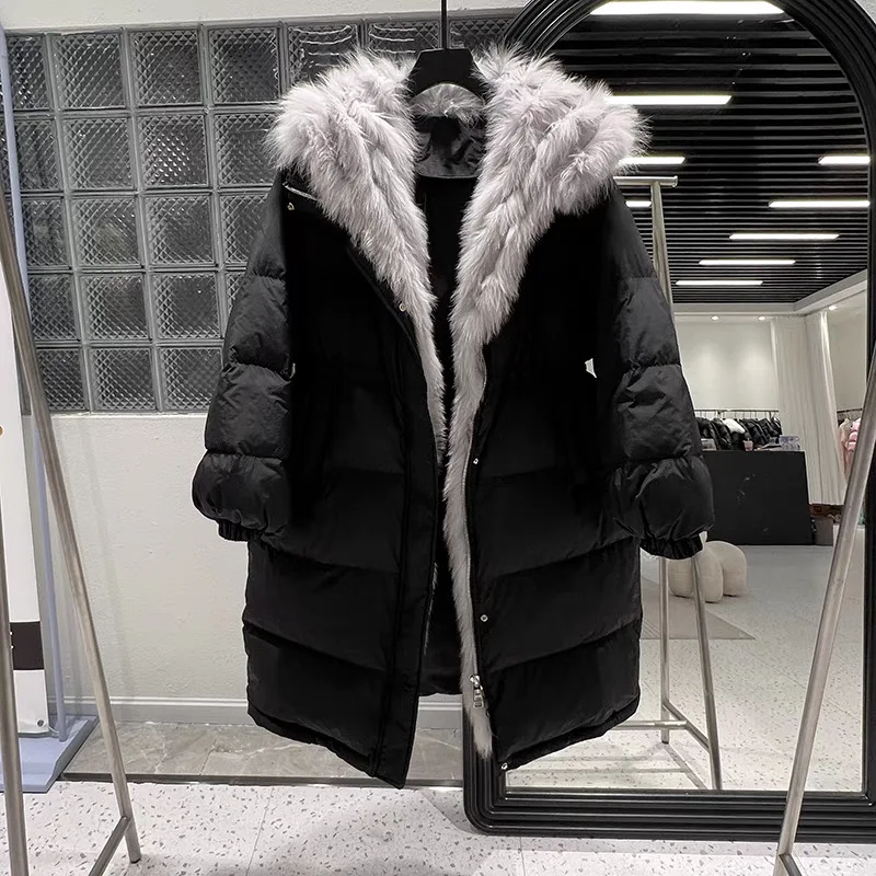 Меховой воротник с капюшоном средняя и длинная талия утолщенная теплая