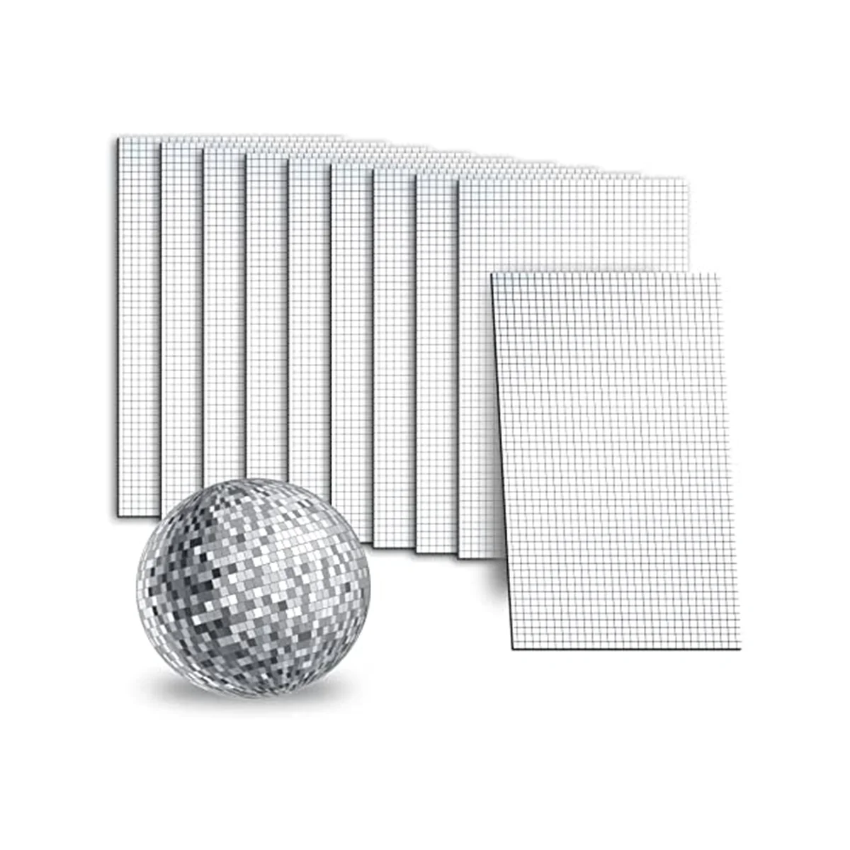 

Self-Adhesive Mirror Mosaic Tiles,Silver Mini Square Disco Tiles, Glass Mosaic Stickers for Vases, Cups