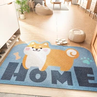 entrance rug cartoon oval small floor mat pvc absorbent non slip bottom dust removal washable scraping carpet