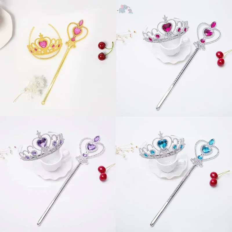 Набор Аксессуаров Принцессы Эльзы Для Девочек Хрустальная Корона И Палочка