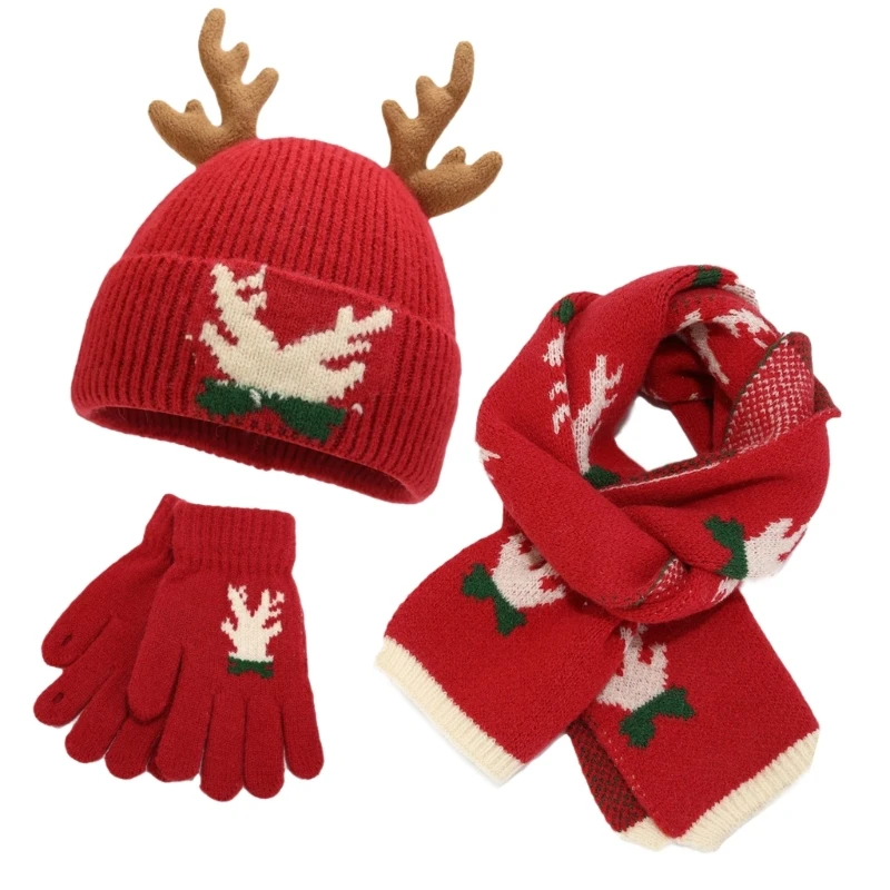 SZL для всех возрастов рождественская тема вязаный крючком шляпа Санты перчатки