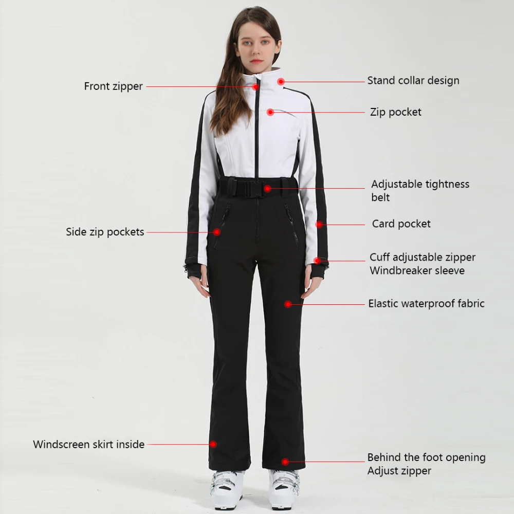 2025 лыжные комбинезоны спортивный женский цельный зимний костюм ветрозащитная