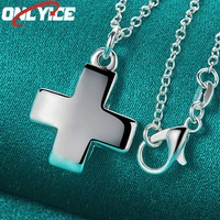 925 sterling silver smooth short cross pendant necklace 16 30 inch snake chain men ladies party engagement wedding jewelry