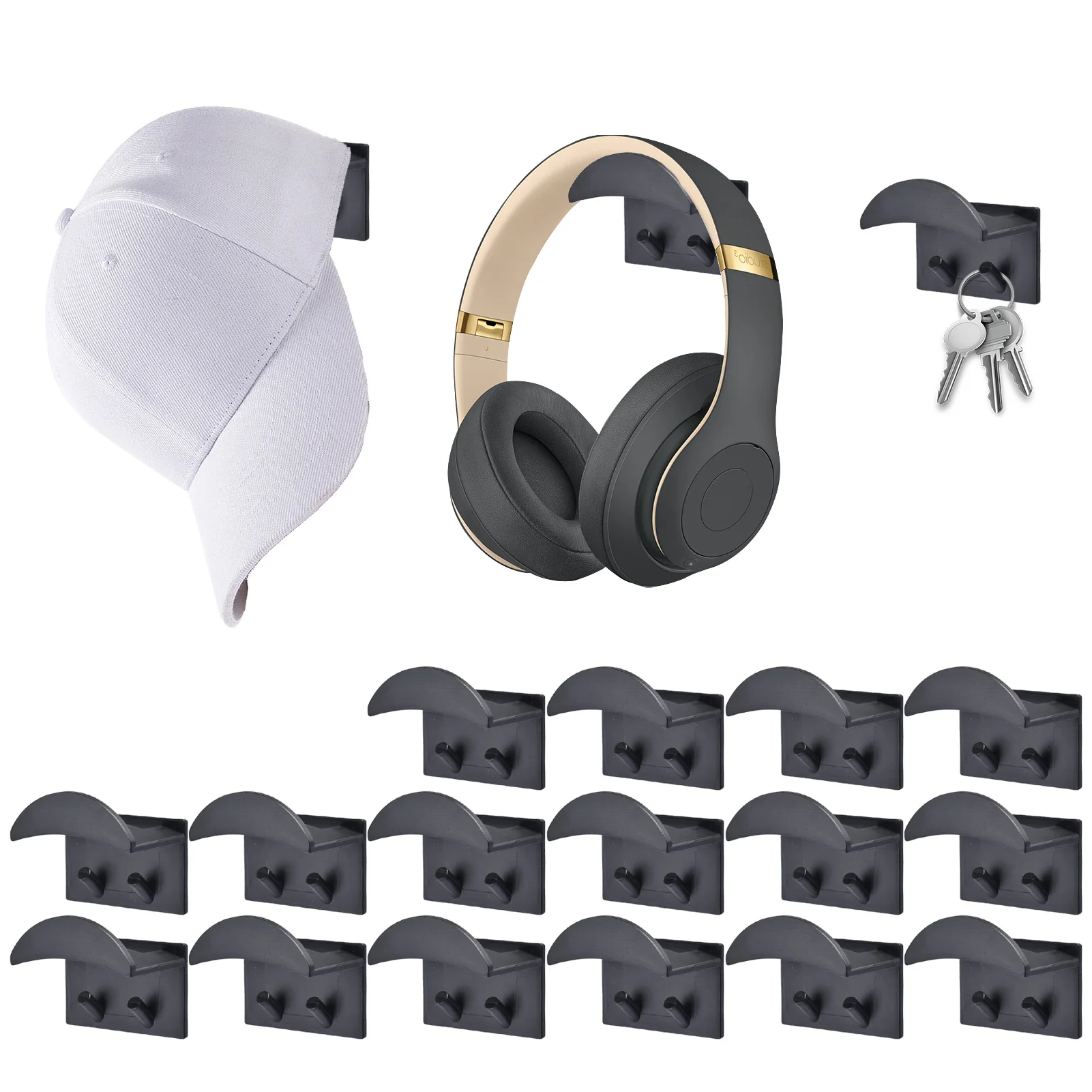 

Sticky Hat Hooks For Wall 16pcs Wall Hangers Without Nails Hat Display Holder Organizer For Closet Door Wall Bedroom Office