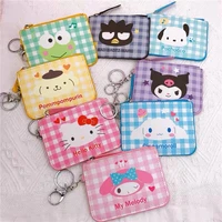 anime bag sanrio purse kitty kuromi keychain pendant kawaii melody card holder cinnamoroll coin purse cartoon traffic card cover