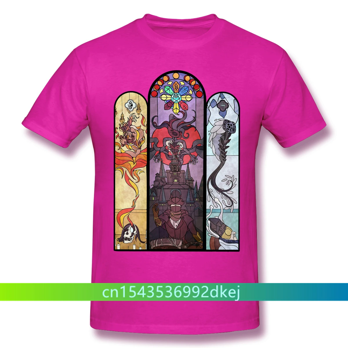 Мужская черная футболка Bloodborne Dark Souls Horrible Games Yharnam витражи из чистого хлопка