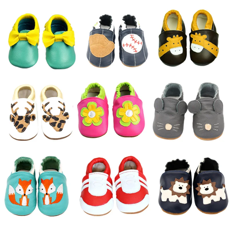 Baby Shoes For Girls Baby Toddle Shoe Newborn Baby Soft Soled Cowhide Bottom Skid-Proof Boys Girls Animal First Walkers