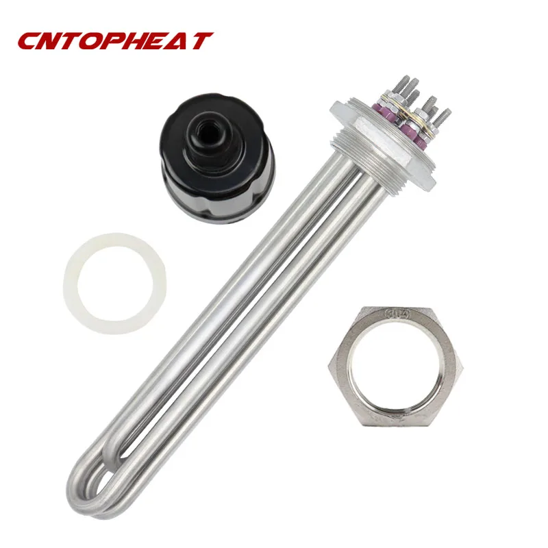 

220 В/380 В DN32 водонагревательный элемент из нержавеющей стали электрический трубчатый котел погружной трубчатый нагреватель 3 кВт/4,5 кВт/6 кВт/9 кВт