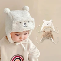bear winter baby bonnet newborn hat with earflap thick warm toddler hats infant beanie baby girl boy cap 0 12m
