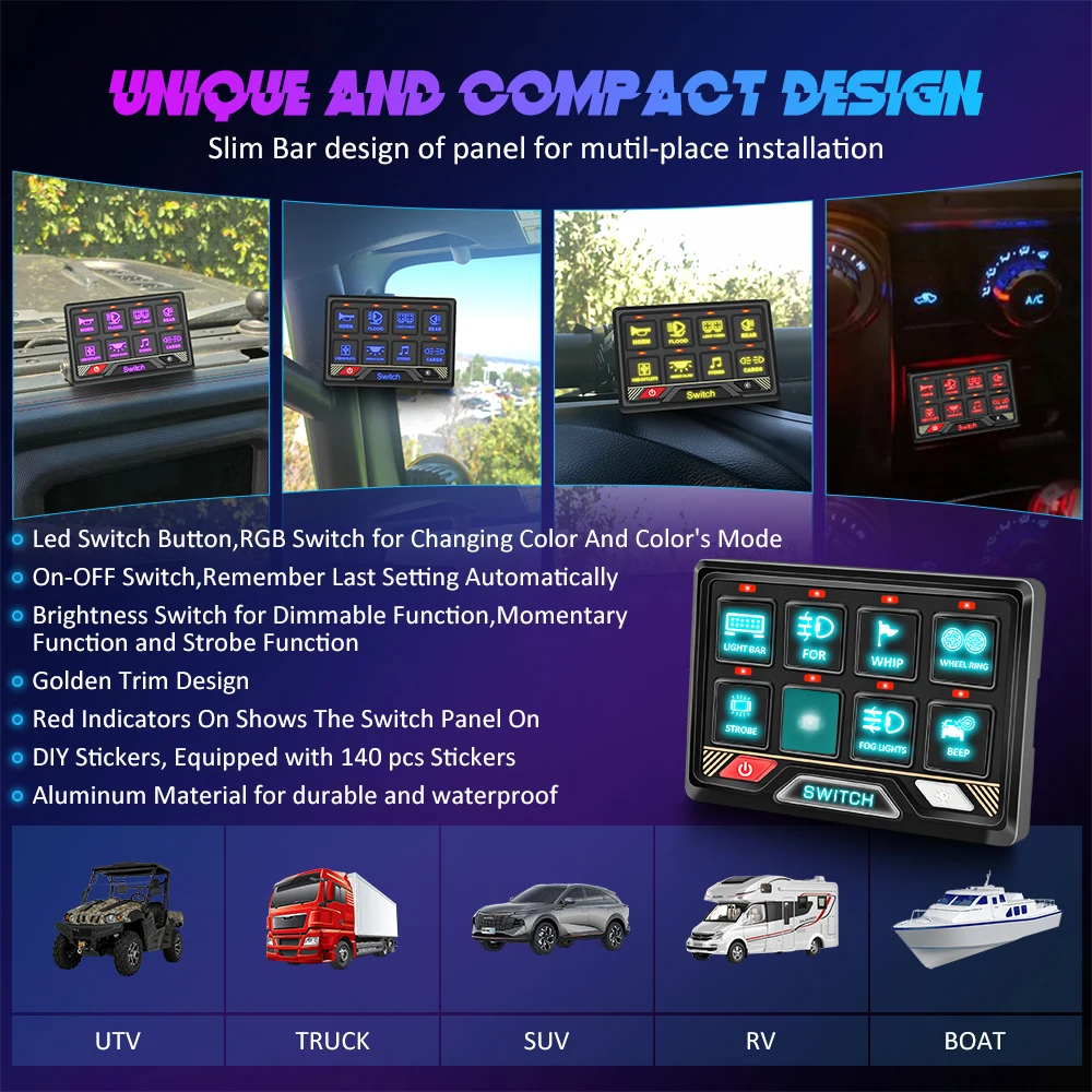 Новая 8-групповая панель переключателей контроллер RGB многофункциональная