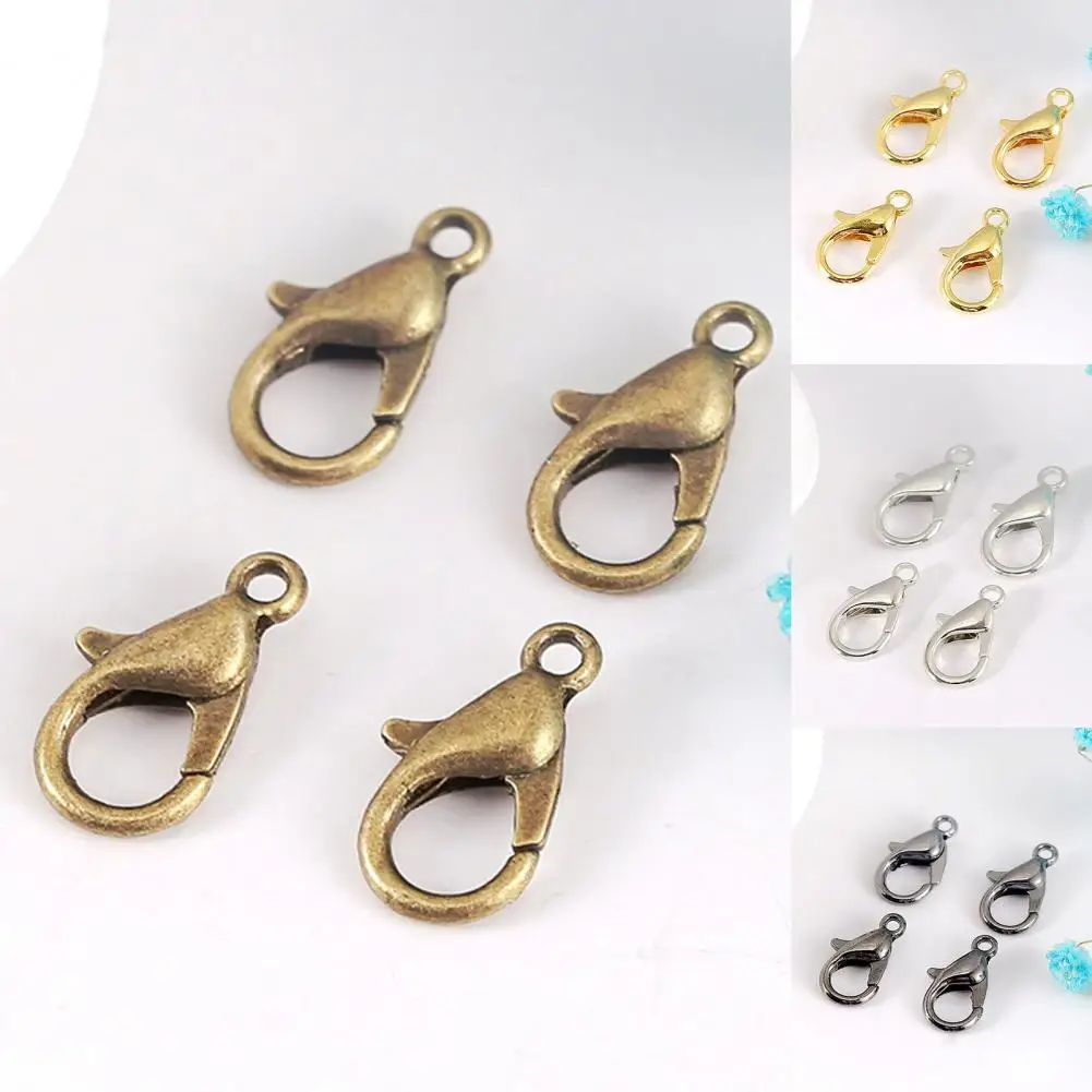 

100Pcs Lobster Clasps DIY Electroplating Bracelet Necklace Key Ring Lobster Hooks Jewelry Findings