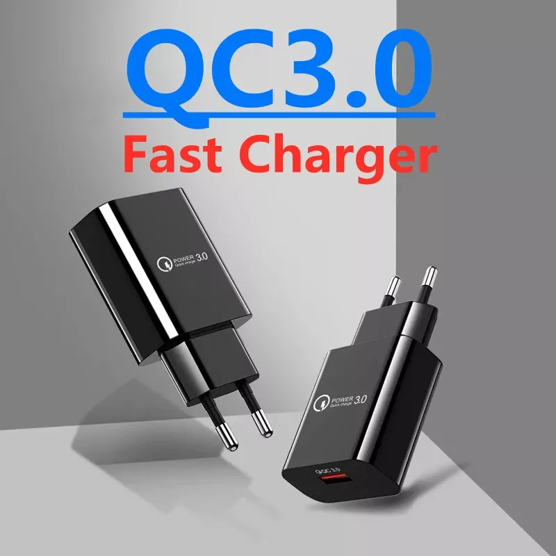

EU/US Plug 18W USB Charger Quick Charge 3.0 For Phone Adapter iPhone 12 Pro Max Tablet Portable Wall Mobile Charger Fast Charger