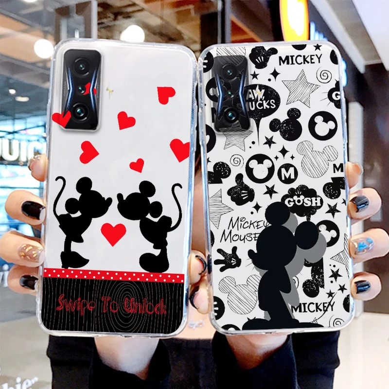 

Disney Mickey&Minnie Logo Transparent Phone Case For Xiaomi Redmi K60 K50 K40 Gaming K30 K20 A1 Pro 5G 12C 11 10X 9T 9