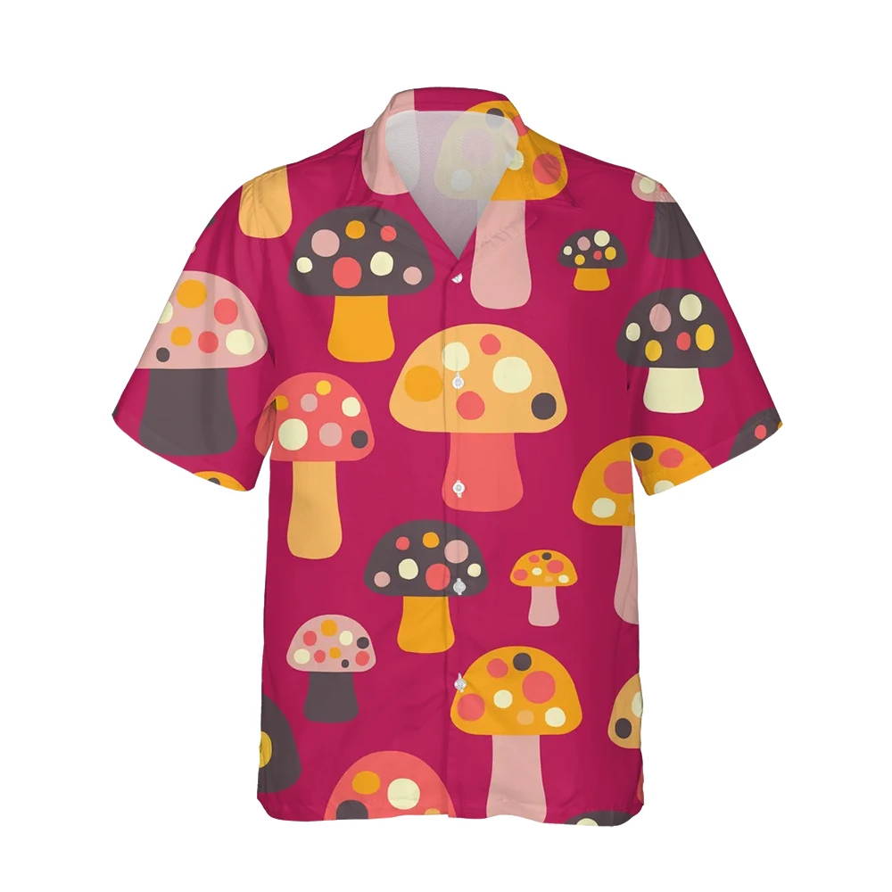 

Jumeast 3d Harajuku Colorful Mushrooms Printed Hawaiian Funny Shirt Men Short Sleeve Shirts Mens Fashion Casual Trend Streetwear