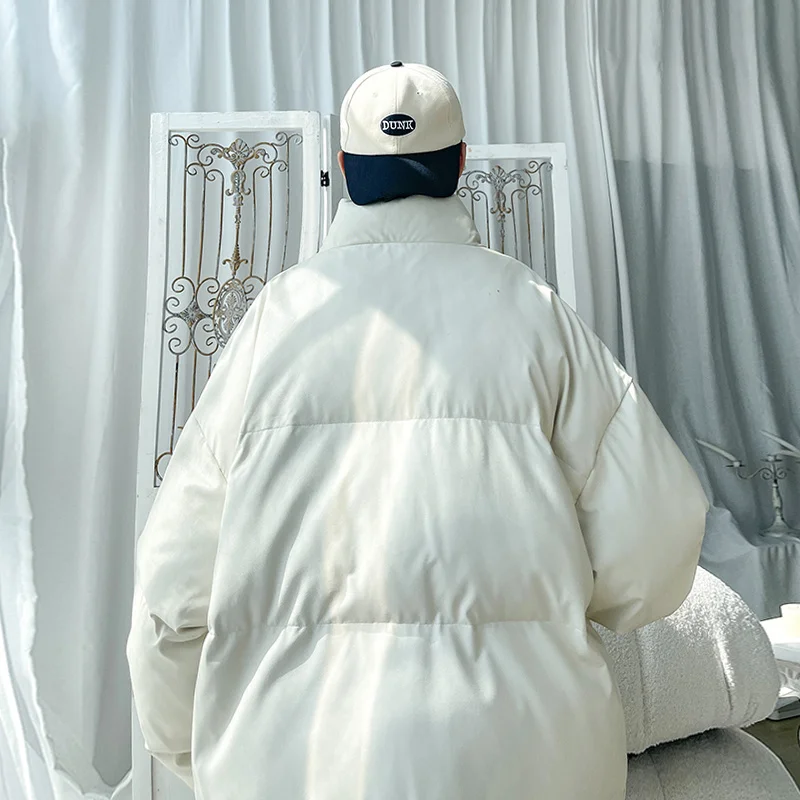 Winter Thickened Leather Jacket Men Warm Fashion Casual Black White Thick Leather Coat Men Korean Loose Short Coat Mens Parker