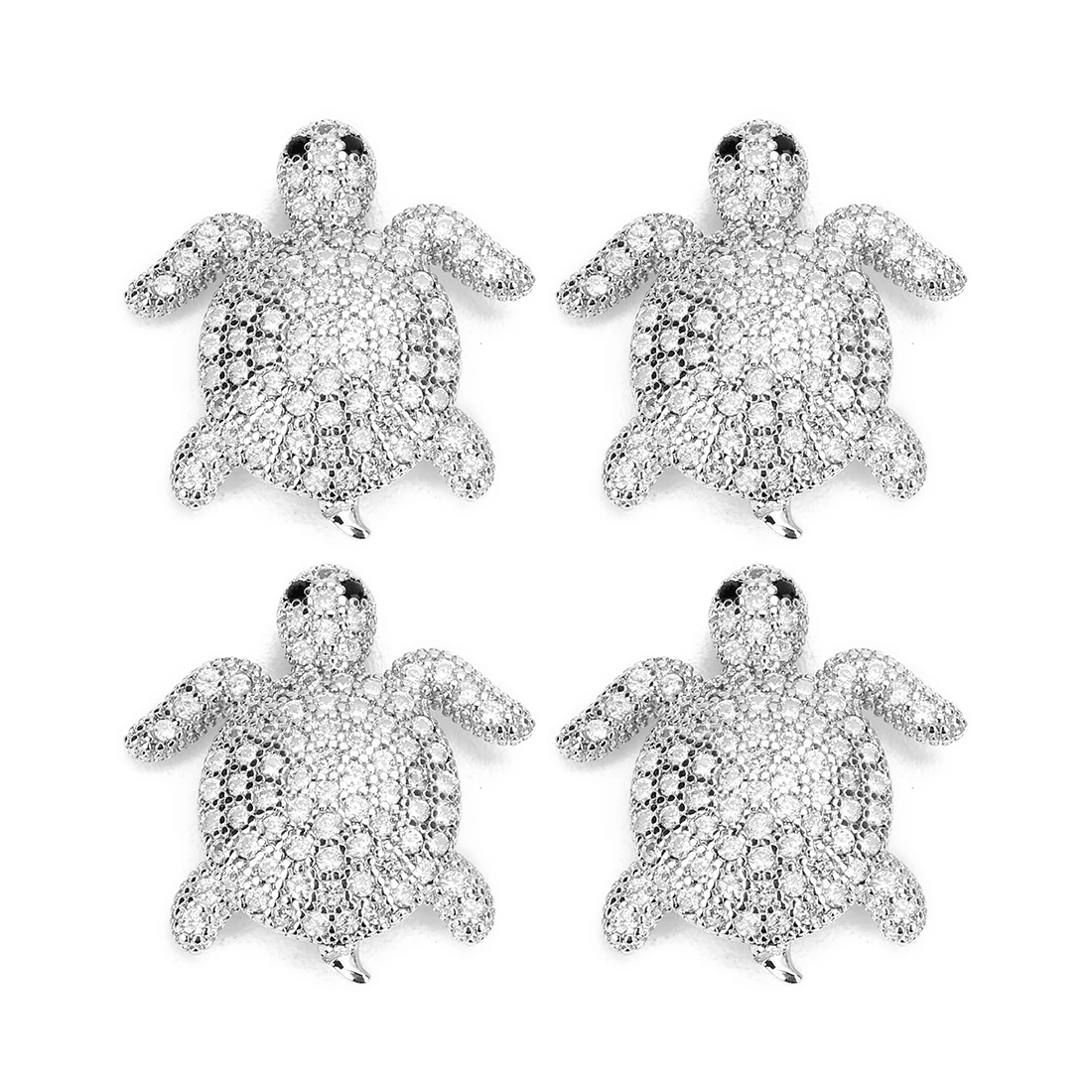 Бусины-подвески в виде черепахи из меди 19 х20 мм 2 шт.