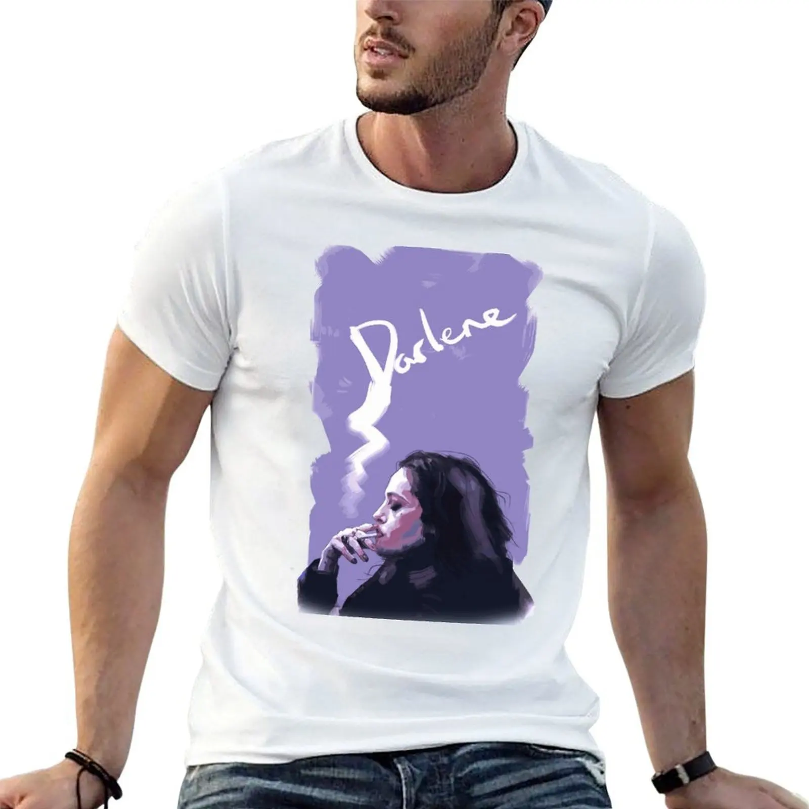 Фото Дарлин, курящая сигарету - Мистер. Футболка Robot Artwork T-Shirt для контроля уровня влаги, спортивная футболка №1