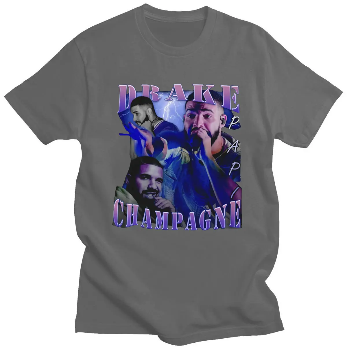 

Drake Rapper American High Street Classic Harajuku Unique Print Summer Thin Cotton Short Sleeve T-Shirt Loose Man Casual Tops