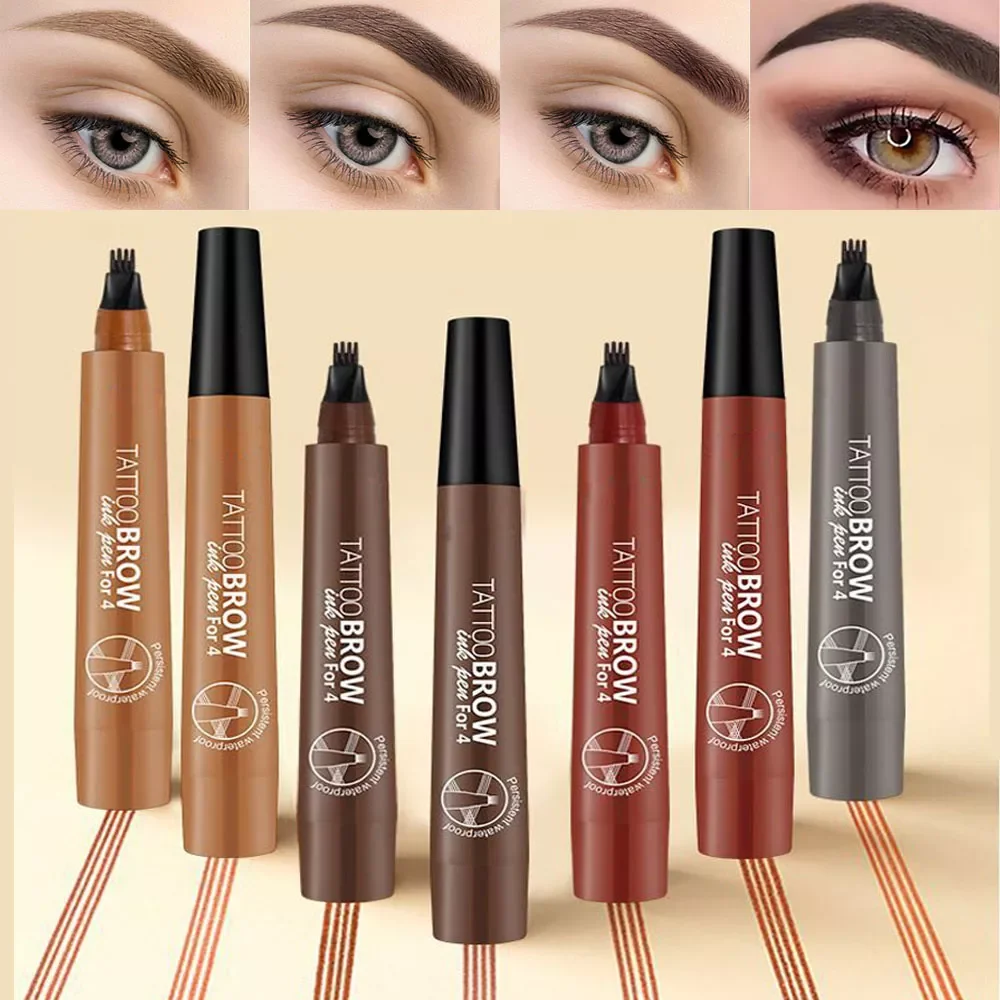 MB 5 Color 4 Forks Eye Brow pencil Natural Matte Liquid Tint Makeup Lasting Waterproof Eyebrow Tattoo Smudge-proof Cosmetic