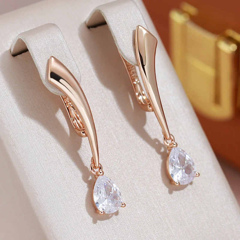 JULYDREAM гладкие длинные геометрические серьги в форме капли с Цирконом Модные 585