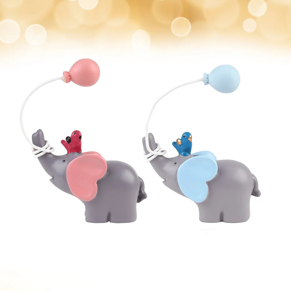 2 шт. миниатюрные фигурки животных украшения для торта из смолы в форме слона