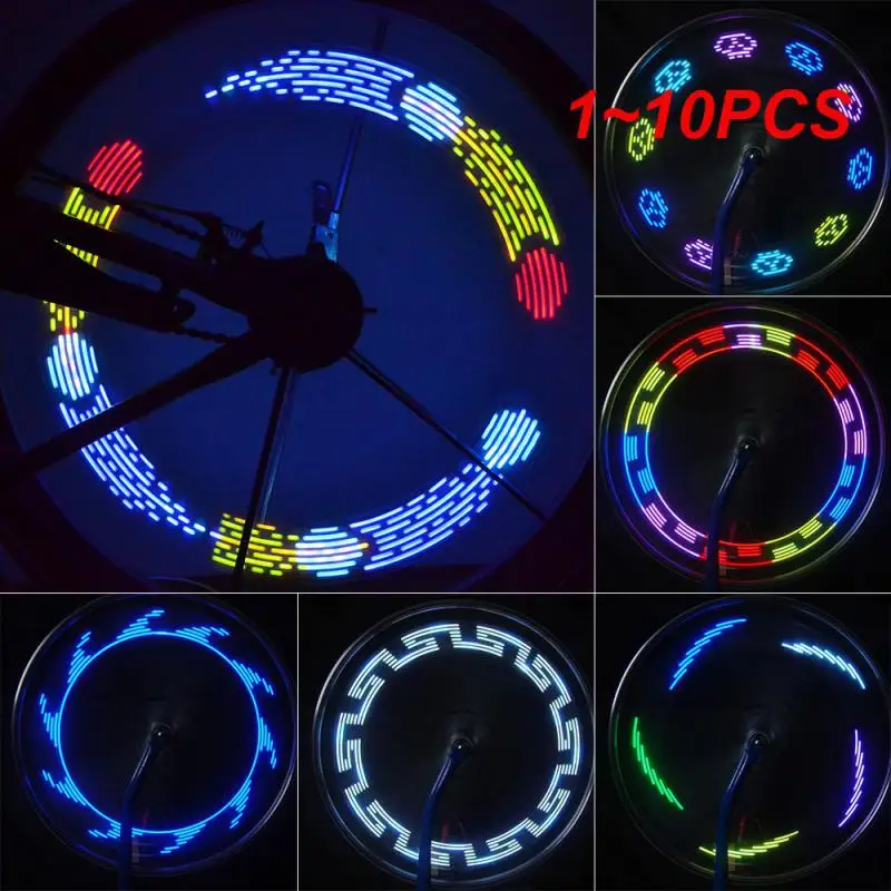 

1 ~ 10 шт. велосипедное колесо, спицевая лампа, водонепроницаемый фонарь с клапаном колеса, 7 вспышек с яркими надписями на велосипеде, велосипедная фонарь