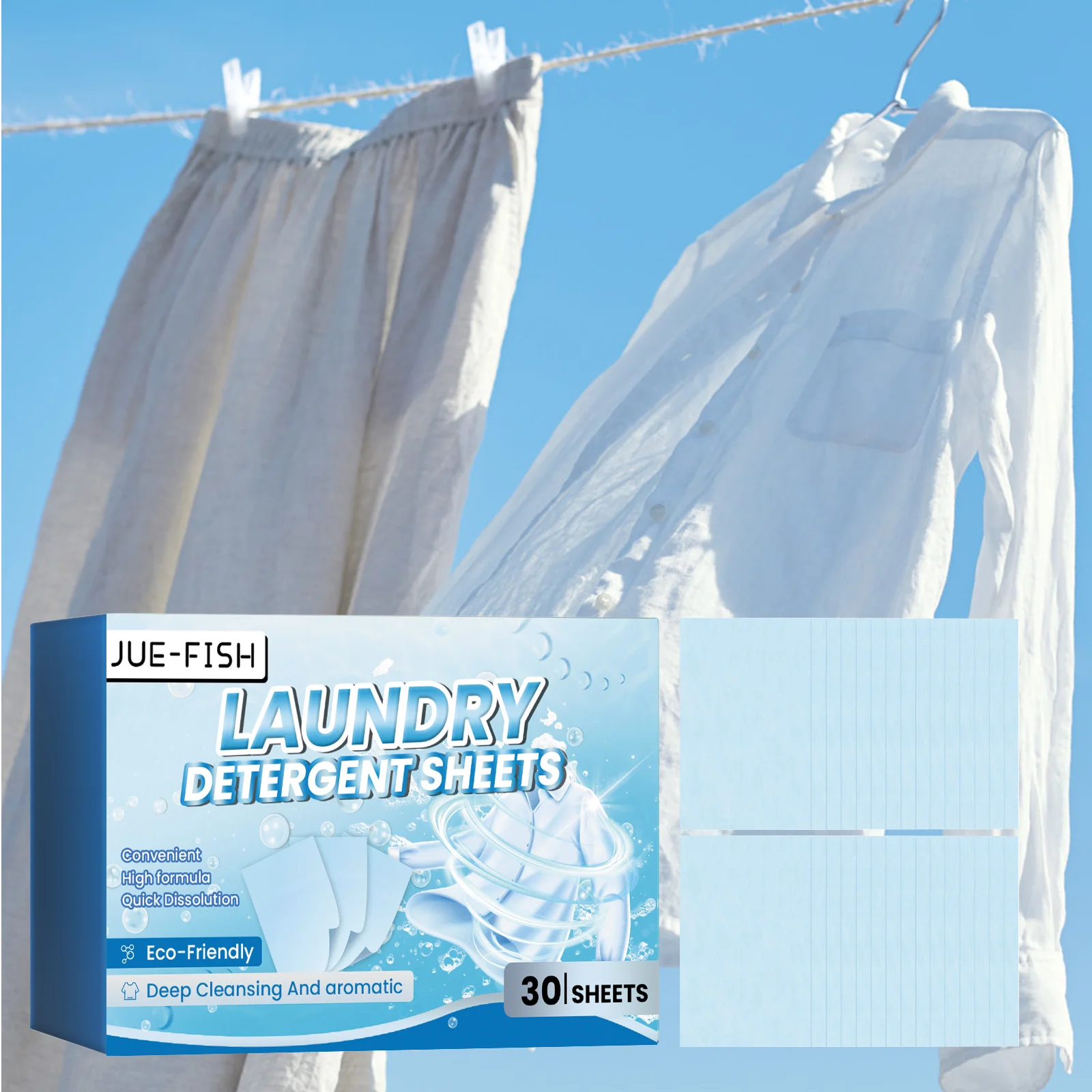Jue-Fish Экологически Чистые Листы Для Стирального Порошка Глубокая Очистка