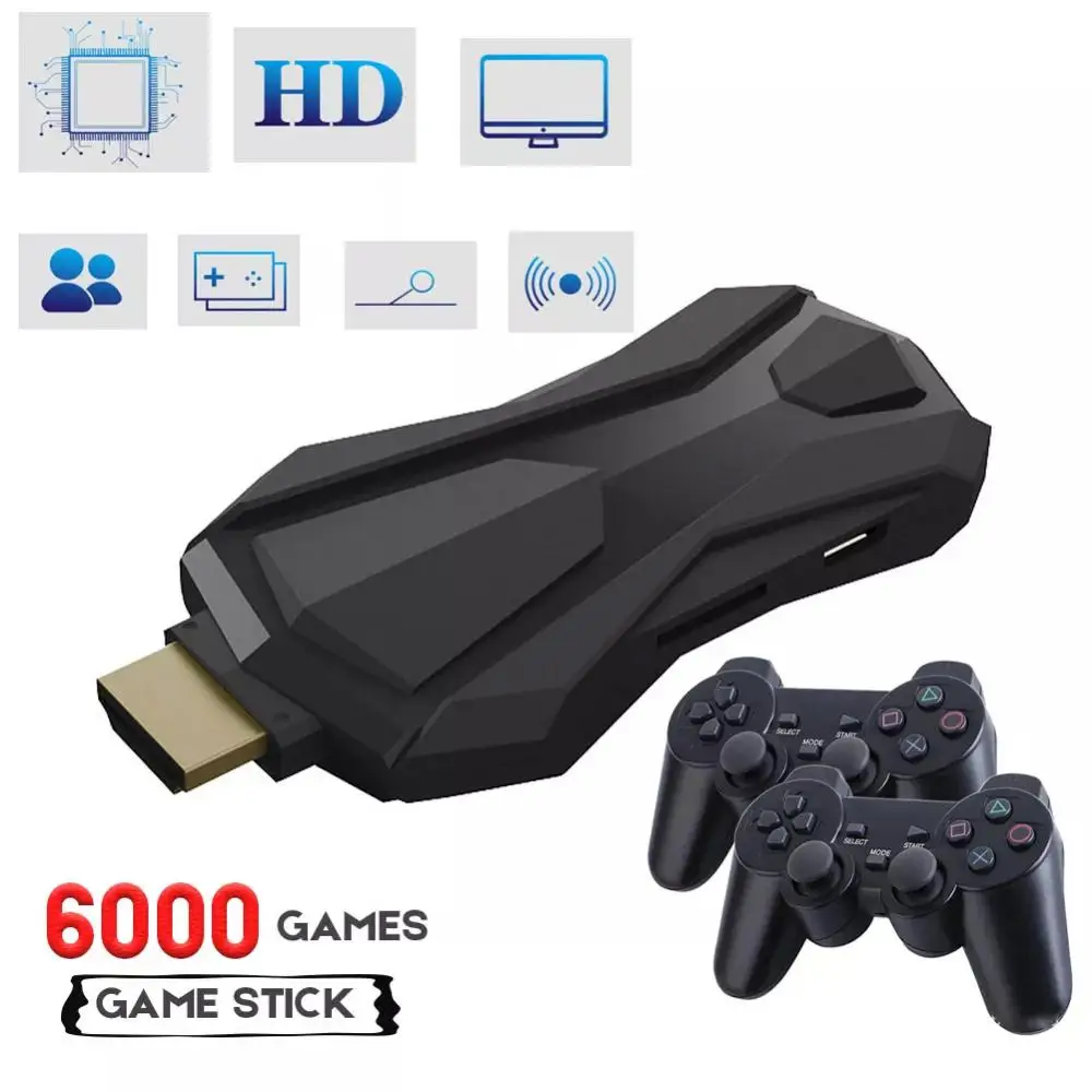 

Portable Game Console D10 Built-in 10888 Games 4K HD Video Game Stick With 2.4G Wireless Controller Retro Mini Classic Gaming