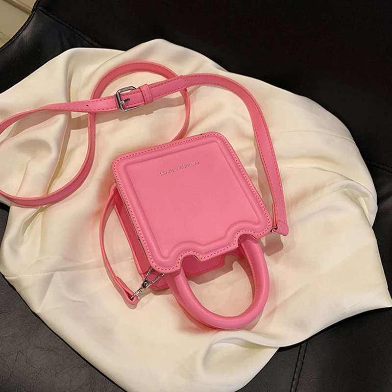 Women Solid Color Sweet Beauty Fashion Versatile Mini Bag Shoulder Female Pu Leather Handbag Cellphone Purses Ladies Satchels