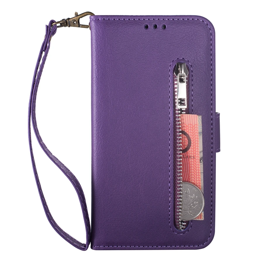 Flip Leather Wallet Case Imitation Cowhide Zipper Card Slot For iPhone 14 Pro Max 13 12 11 XR XS Max X 6 6S 7 8 Plus SE 2022