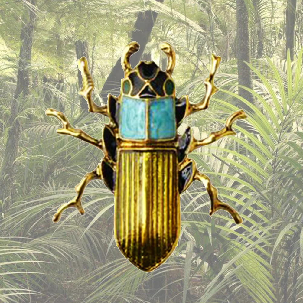 Эмалированная брошь в виде жука блестящая булавка из золотого сплава нагрудная