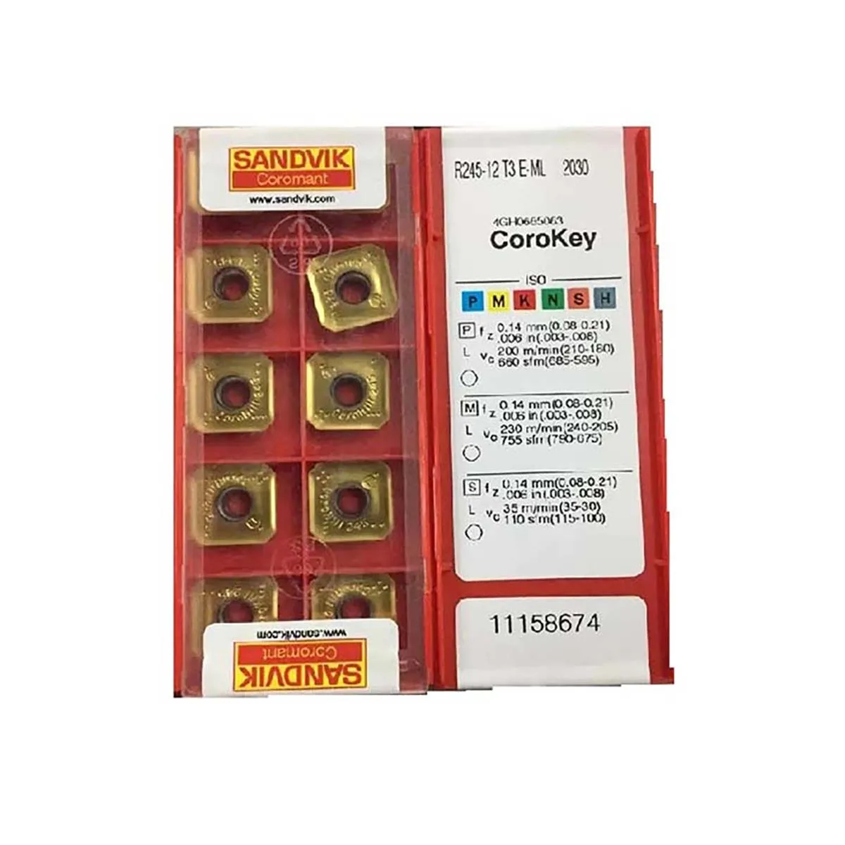 

Sandvik Coromant 100% Original R245 R24512T3E ML 2030 Safety CNC Lathe Machine Milling Tool Carbide Milling Inserts