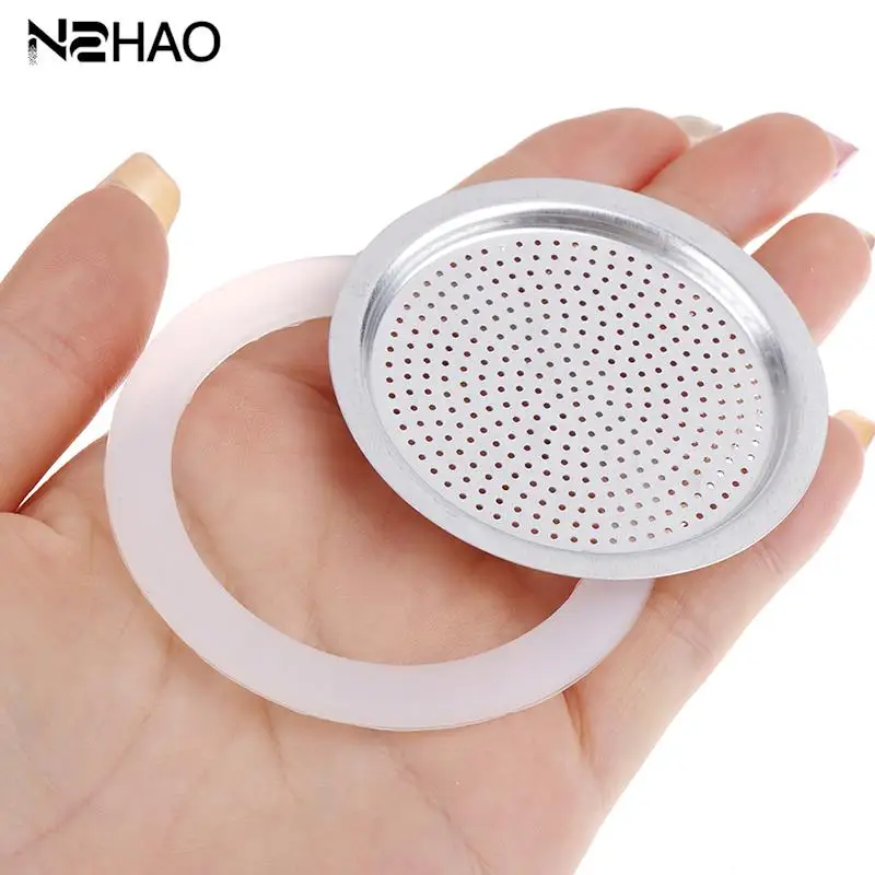 

Силиконовые уплотнительные кольца для кофейных бутылок 1 шт. и алюминиевый фильтр для 1/2/3/6/9/12 чашек аксессуары для кофейных Горшков