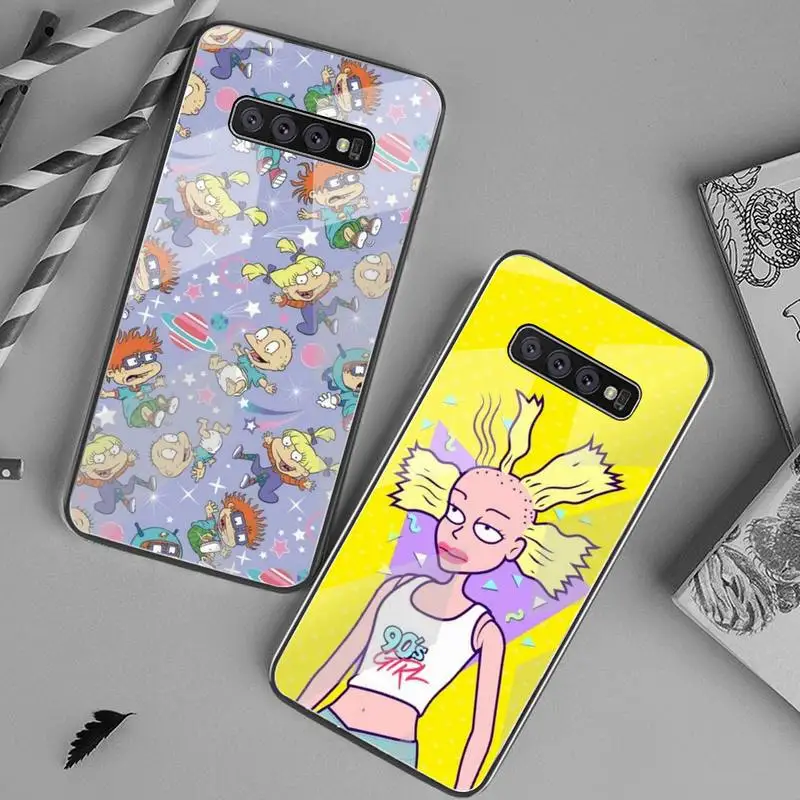 

Cartoon Children Rugrats Phone Case Tempered Glass For Samsung S20 Ultra S7 S8 S9 S10 Note 8 9 10 Pro Plus Cover