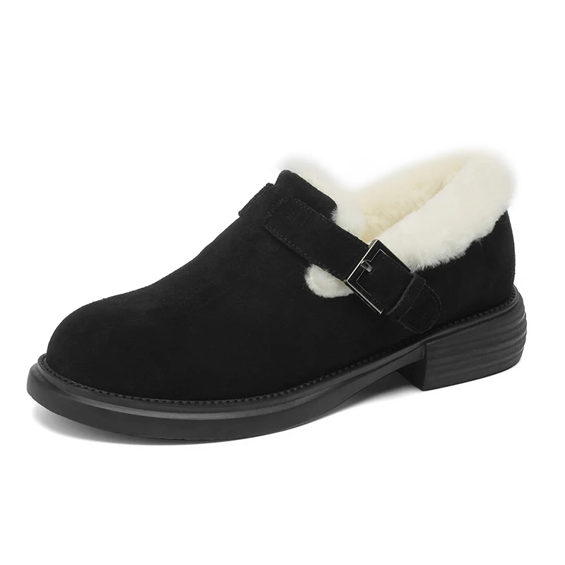 Замшевые женские туфли на среднем блочном каблуке